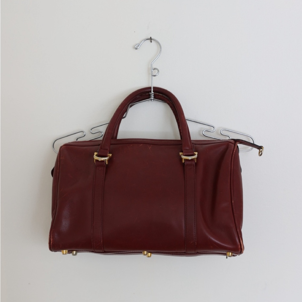 Cartier Burgundy Leather Satchel with Gold Hardware - Picture 2 of 10